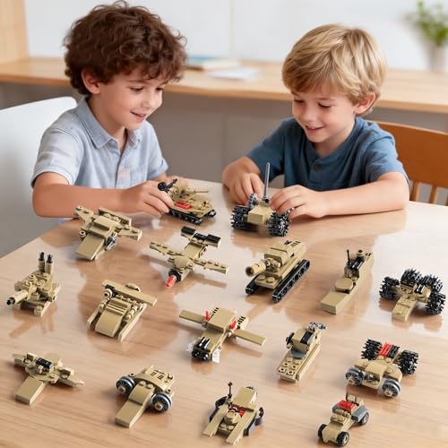ARMY TANK JUEGO DE BLOQUES DE CONSTRUCCIÓN COMPATIBLE CON LEGO 517 PIEZAS DE JUGUETE MILITAR PARA NIÑOS CONSTRUYE 1 TANQUE O 16 - 3