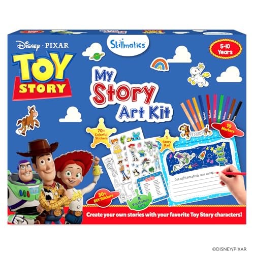 SKILLMATICS KIT DE ARTE DE HISTORIAS DE DISNEYPIXAR TOY STORY DIY CON MÁS DE 100 CALCOMANÍAS MARCADORES Y BLOC DE HISTORIAS - 1