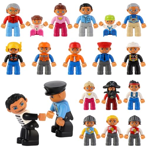 PAQUETE DE MINIFIGURAS 19 PIEZAS DE FIGURAS DE PERSONAS SOLAMENTE DE LA SERIE DE BLOQUES DE CONSTRUCCIÓN MINI FIGURAS DE ACCIÓN - 1