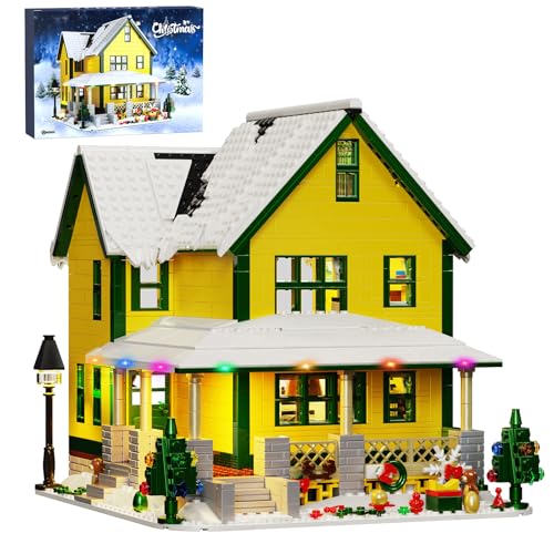 SET DE CONSTRUCCIÓN DE CASA NAVIDEÑA CON LUZ BLOQUES DE CASA DE NIEVE DE PELÍCULA DE HISTORIA COMPATIBLE CON EL KIT DE CASA - 1