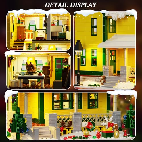 SET DE CONSTRUCCIÓN DE CASA NAVIDEÑA CON LUZ BLOQUES DE CASA DE NIEVE DE PELÍCULA DE HISTORIA COMPATIBLE CON EL KIT DE CASA - 2