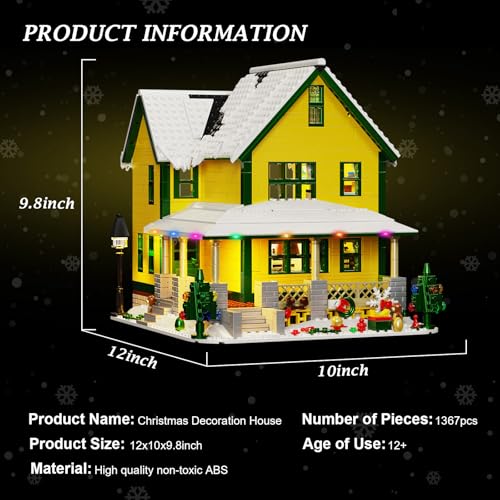SET DE CONSTRUCCIÓN DE CASA NAVIDEÑA CON LUZ BLOQUES DE CASA DE NIEVE DE PELÍCULA DE HISTORIA COMPATIBLE CON EL KIT DE CASA - 3
