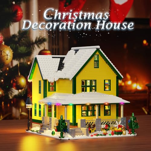 SET DE CONSTRUCCIÓN DE CASA NAVIDEÑA CON LUZ BLOQUES DE CASA DE NIEVE DE PELÍCULA DE HISTORIA COMPATIBLE CON EL KIT DE CASA - 4