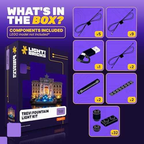 LIGHT MY BRICKS KIT DE LUZ LED PARA LA FUENTE DE TREVI 21062 COMPATIBLE CON EL JUEGO DE CONSTRUCCIÓN DE ARQUITECTURA LEGO - 4
