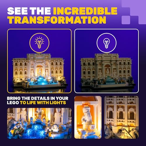 LIGHT MY BRICKS KIT DE LUZ LED PARA LA FUENTE DE TREVI 21062 COMPATIBLE CON EL JUEGO DE CONSTRUCCIÓN DE ARQUITECTURA LEGO - 5