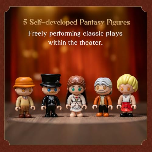 PANTASY JUEGO DE CONSTRUCCIÓN DE TEATRO GRANDE EUROPEO VINTAGE MODELO MODULAR CON CANDELABRO DE CRISTAL CÚPULA TRANSPARENTE - 6