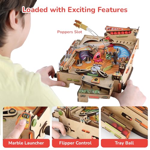 SMARTIVITY MÁQUINA DE PINBALL DIY PARA NIÑOS DE 8 A 14 AÑOS JUEGO DE ARCADE GALARDONADO GLOBALMENTE CONSTRUYE TU PROPIA MÁQUINA - 4