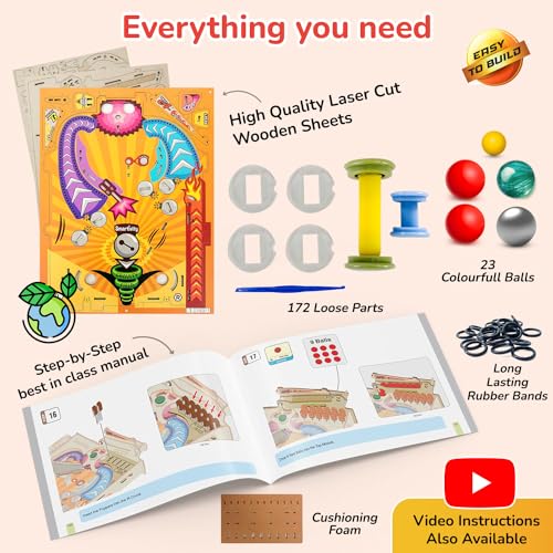 SMARTIVITY MÁQUINA DE PINBALL DIY PARA NIÑOS DE 8 A 14 AÑOS JUEGO DE ARCADE GALARDONADO GLOBALMENTE CONSTRUYE TU PROPIA MÁQUINA - 5