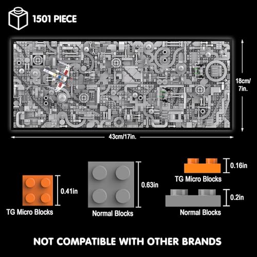 TG BLOCKS STAR TRENCH 3D WARS RUN ARTE DE PARED EN KIT DE MANUALIDADES CON LADRILLOS MICRO ENMARCADOS ACTIVIDAD CREATIVA - 2