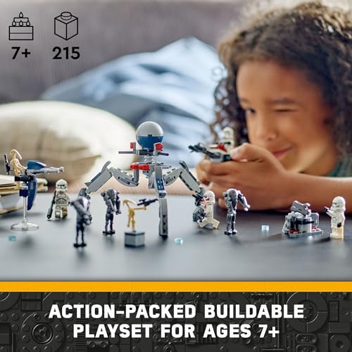 LEGO STAR WARS 75372 PAQUETE DE BATALLA DE SOLDADO CLON Y DROIDE DE BATALLA PARA NIÑOS VEHÍCULO DE BICICLETA SPEEDER DE JUGUETE - 2