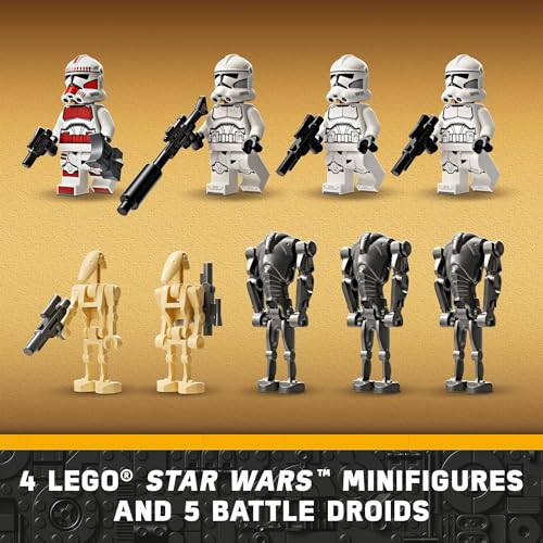 LEGO STAR WARS 75372 PAQUETE DE BATALLA DE SOLDADO CLON Y DROIDE DE BATALLA PARA NIÑOS VEHÍCULO DE BICICLETA SPEEDER DE JUGUETE - 3