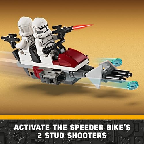 LEGO STAR WARS 75372 PAQUETE DE BATALLA DE SOLDADO CLON Y DROIDE DE BATALLA PARA NIÑOS VEHÍCULO DE BICICLETA SPEEDER DE JUGUETE - 4