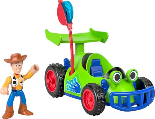 FISHERPRICE IMAGINEXT WOODY RC JUEGO DE JUEGO CON FIGURA DE ACCIÓN DE 3 PULGADAS VEHÍCULO DE JUGUETE RC Y 2 PROYECTILES - 1