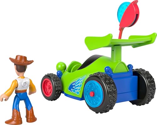 FISHERPRICE IMAGINEXT WOODY RC JUEGO DE JUEGO CON FIGURA DE ACCIÓN DE 3 PULGADAS VEHÍCULO DE JUGUETE RC Y 2 PROYECTILES - 5