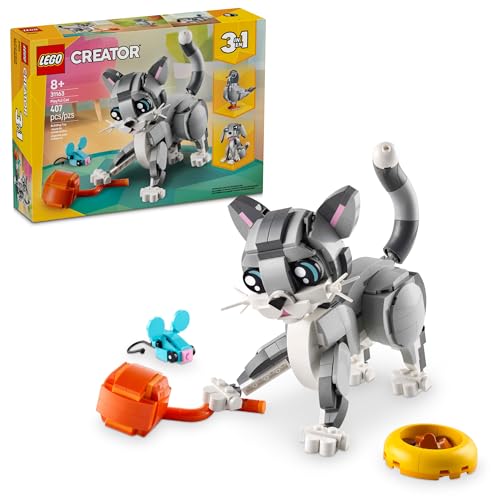 LEGO CREATOR 3 EN 1 JUGUETE DE GATO JUGUETÓN JUGUETE DE CONSTRUCCIÓN CON 3 OPCIONES DE CONSTRUCCIÓN GATO PERRO O PALOMA - 1
