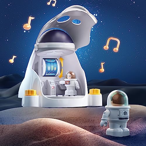 IPLAY ILEARN JUGUETES DE COHETE DEL ESPACIO EXTERIOR JUEGO DE NAVE ESPACIAL PARA NIÑOS CON TRANSBORDADOR ESPACIAL TALADRO - 2