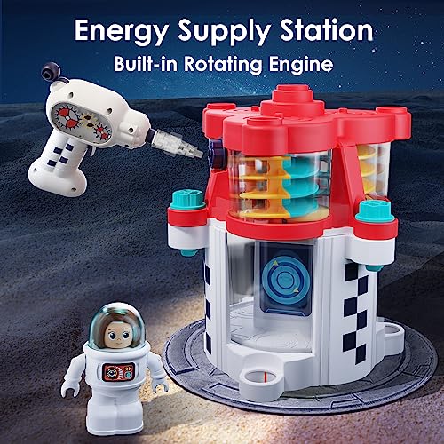 IPLAY ILEARN JUGUETES DE COHETE DEL ESPACIO EXTERIOR JUEGO DE NAVE ESPACIAL PARA NIÑOS CON TRANSBORDADOR ESPACIAL TALADRO - 3