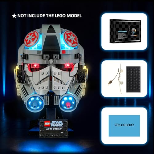YEABRICKS LUZ LED PARA MODELO DE BLOQUES DE CONSTRUCCIÓN DE CASCO DE CONDUCTOR DE STAR WARS 75429 JUEGO DE CONSTRUCCIÓN NO - 5