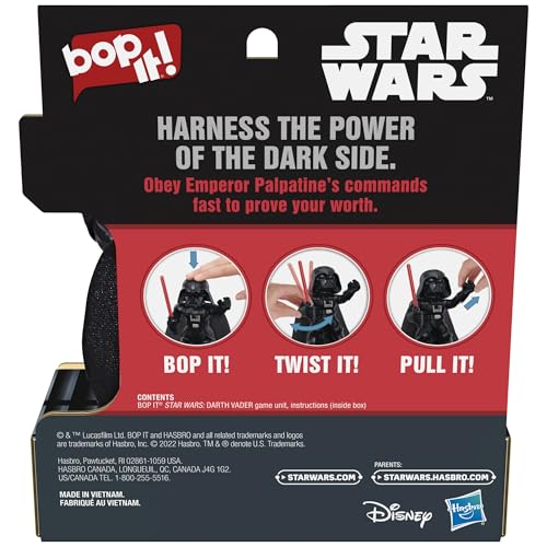 JUEGO BOP IT EDICIÓN DARTH VADER DE STAR WARS INCLUYE LA VOZ DEL EMPERADOR PALPATINE JUEGO PARA 1 O MÁS JUGADORES EDADES DE 8 - 2