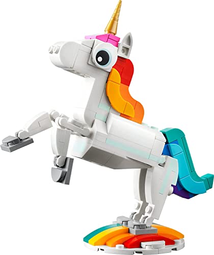 LEGO CREATOR 31140 JUGUETE MÁGICO DE UNICORNIO 3 EN 1 SE TRANSFORMA EN CABALLITO DE MAR A PAVO REAL FIGURAS DE ANIMALES - 6