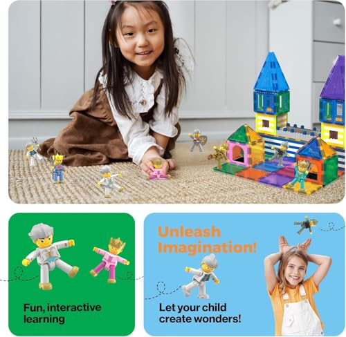 PICASSO TOYS FIGURAS DE ACCIÓN MAGNÉTICAS REY MEDIEVAL Y CABALLEROS PERSONAJES PARA BLOQUES DE CONSTRUCCIÓN BALDOSAS - 5