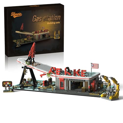 JUEGO DE LADRILLOS DE CONSTRUCCIÓN DE ESTACIÓN DE GASOLINA JUEGO Y ESCENAS DE SERIES DE TELEVISIÓN COLECCIÓN MODULAR - 1