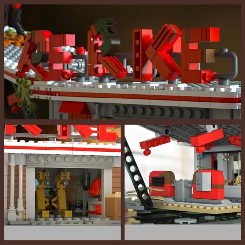 JUEGO DE LADRILLOS DE CONSTRUCCIÓN DE ESTACIÓN DE GASOLINA JUEGO Y ESCENAS DE SERIES DE TELEVISIÓN COLECCIÓN MODULAR - 2