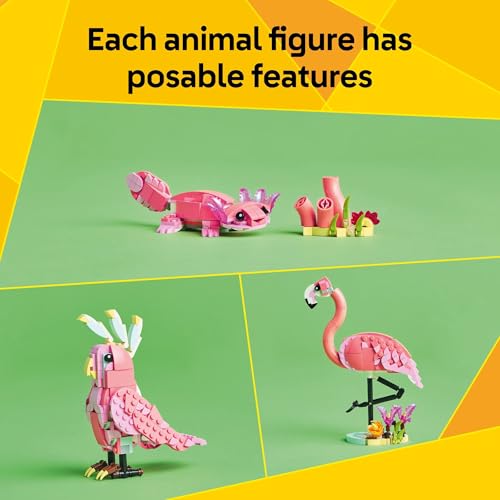 LEGO CREATOR 3 EN 1 ANIMALES SALVAJES JUGUETE DE CONSTRUCCIÓN DE ANIMALES DE FLAMENCO ROSA JUEGO CON 3 OPCIONES - 4