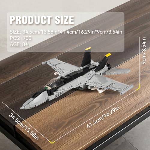 DAHONPA F18 BUMBLEBEE FIGHTER JUEGO DE LADRILLOS DE CONSTRUCCIÓN DE AVIONES DEL EJÉRCITO MILITAR MÁS DE 700 PIEZAS DE JUGUETES - 3