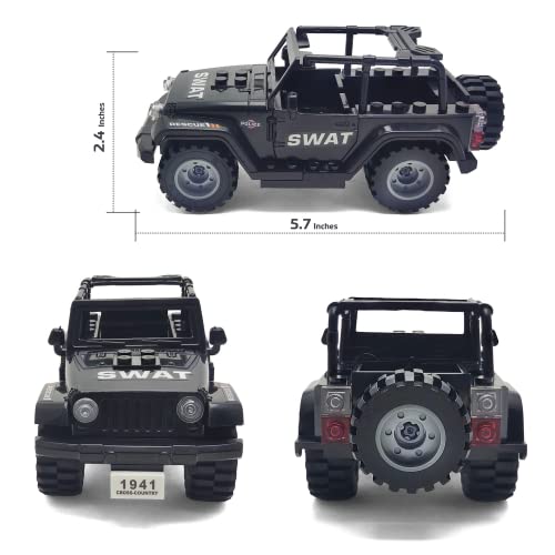 TOYSVILL SWAT JUEGO DE BLOQUES DE CONSTRUCCIÓN DE POLICÍA MILITAR SUV MINIFIGURAS DE SOLDADOS 22 PIEZAS CON ARMAS - 2