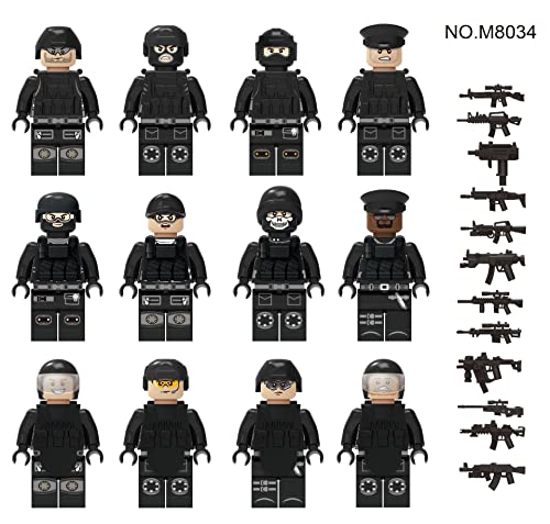 TOYSVILL SWAT JUEGO DE BLOQUES DE CONSTRUCCIÓN DE POLICÍA MILITAR SUV MINIFIGURAS DE SOLDADOS 22 PIEZAS CON ARMAS - 4