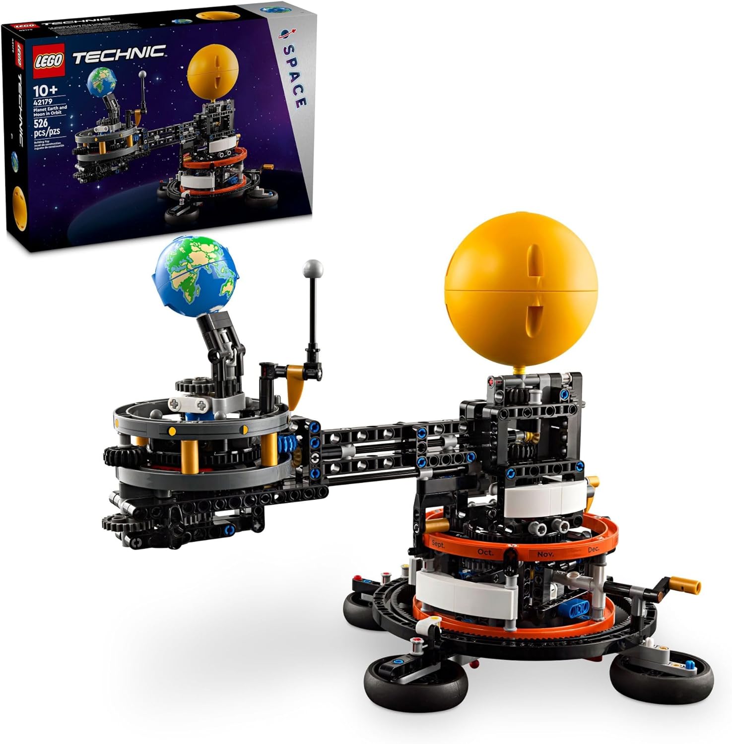 SET DE CONSTRUCCIÓN LEGO TECHNIC PLANET EARTH AND MOON IN ORBIT, REGALO DE CUMPLEAÑOS DEL ESPACIO EXTERIOR PARA NIÑOS DE 10 - 1
