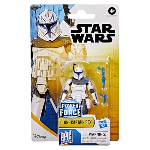 STAR WARS EPIC WORLD OF ACTION CLONE CAPTAIN REX FIGURA DE ACCIÓN DE 4 PULGADAS Y 2 ACCESORIOS JUGUETES AHSOKA PARA NIÑOS - 3