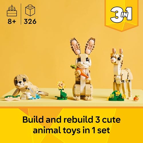 LEGO CREATOR 3 EN 1 JUGUETES LINDO CONEJO JUEGO DE CONSTRUCCIÓN CON 3 OPCIONES DE CONSTRUCCIÓN CONEJO FOCA O LLAMA FIGURAS - 2