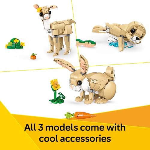 LEGO CREATOR 3 EN 1 JUGUETES LINDO CONEJO JUEGO DE CONSTRUCCIÓN CON 3 OPCIONES DE CONSTRUCCIÓN CONEJO FOCA O LLAMA FIGURAS - 4