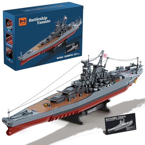 MISINI M7001 1300 JUEGO DE BLOQUES DE CONSTRUCCIÓN DEL ACORAZADO JAPONÉS YAMATO 2569 PIEZAS JUGUETE MOC DE BARCO DE LA MARINA - 1