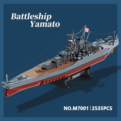 MISINI M7001 1300 JUEGO DE BLOQUES DE CONSTRUCCIÓN DEL ACORAZADO JAPONÉS YAMATO 2569 PIEZAS JUGUETE MOC DE BARCO DE LA MARINA - 3