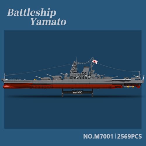 MISINI M7001 1300 JUEGO DE BLOQUES DE CONSTRUCCIÓN DEL ACORAZADO JAPONÉS YAMATO 2569 PIEZAS JUGUETE MOC DE BARCO DE LA MARINA - 5