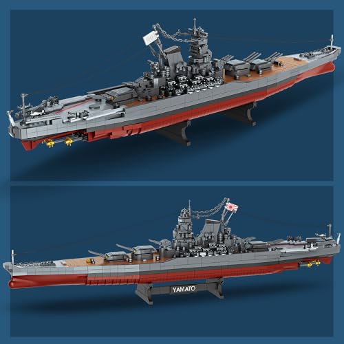 MISINI M7001 1300 JUEGO DE BLOQUES DE CONSTRUCCIÓN DEL ACORAZADO JAPONÉS YAMATO 2569 PIEZAS JUGUETE MOC DE BARCO DE LA MARINA - 6