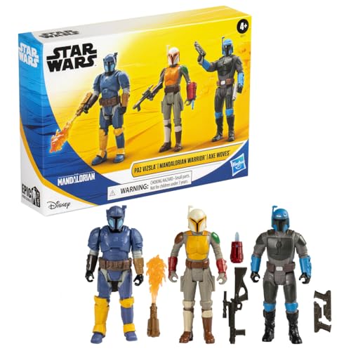 STAR WARS EPIC HERO SERIES UNITE THE CLANS PACK PAZ VIZSLA MANDALORIAN WARRIOR AXE WOVES FIGURAS DE ACCIÓN DE 4 PULGADAS - 3