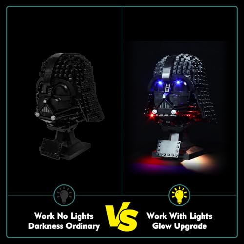 LOCOLEE KIT DE LUCES COMPATIBLE CON CASCO LEGO 75304 DARTH VADER SIN MODELO SOLAMENTE LUZ ACCESORIOS DE ILUMINACIÓN LED - 2