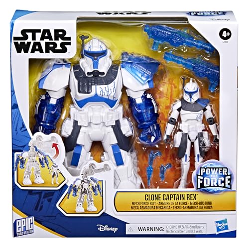STAR WARS EPIC WORLD OF ACTION CAPITÁN CLON REX TRAJE DE FUERZA MECH TRAJE MECH DE 65 PULGADAS Y FIGURA DE ACCIÓN DE 4 PULGADAS - 2