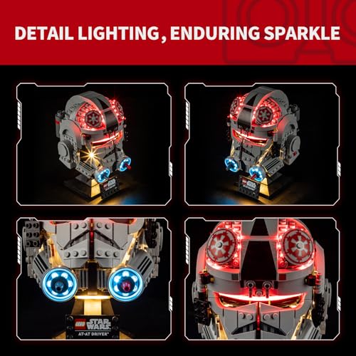 BRIKSMAX KIT DE ILUMINACIÓN LED 20 PARA LEGO 75429 CASCO DEL CONDUCTOR ATAT ILUMINACIÓN LED COMPATIBLE CON EL SET - 3