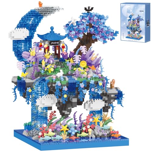 JUEGO DE MICRO BLOQUES DE CONSTRUCCIÓN DE CHERRY BLOSSOM TREE DE 2769 PIEZAS PABELLÓN DE ISLA FLOTANTE DE FANTASÍA BAJO EL AGUA - 1