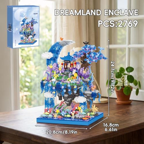 JUEGO DE MICRO BLOQUES DE CONSTRUCCIÓN DE CHERRY BLOSSOM TREE DE 2769 PIEZAS PABELLÓN DE ISLA FLOTANTE DE FANTASÍA BAJO EL AGUA - 3