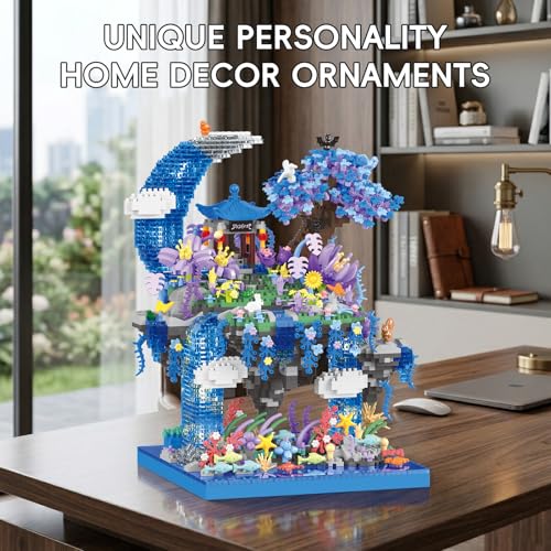 JUEGO DE MICRO BLOQUES DE CONSTRUCCIÓN DE CHERRY BLOSSOM TREE DE 2769 PIEZAS PABELLÓN DE ISLA FLOTANTE DE FANTASÍA BAJO EL AGUA - 7