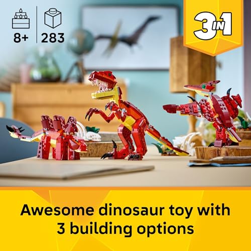LEGO CREATOR 3 EN 1 JUGUETE DE CONSTRUCCIÓN DE DINOSAURIOS FEROCES PARA NIÑOS Y NIÑAS A PARTIR DE 8 AÑOS REGALO PARA CUMPLEAÑOS - 2