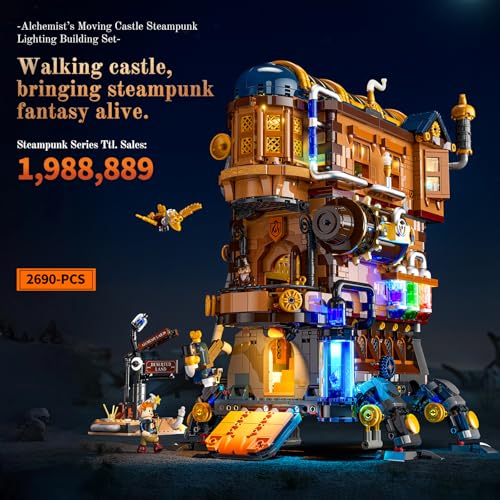 LUMIBRICKS JUEGO DE LADRILLOS DE CONSTRUCCIÓN CON ILUMINACIÓN DEL CASTILLO MÓVIL DEL ALQUIMISTA MECHA 2690 PIEZAS COLECCIÓN - 5