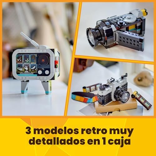 LEGO CREATOR 31147 - JUGUETE DE CÁMARA RETRO 3 EN 1, SE TRANSFORMA A UNA CÁMARA DE VIDEO RETRO O A UN TELEVISOR, REGALO - 7