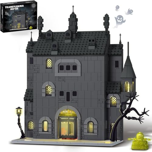 SET DE CONSTRUCCIÓN DE CASA EMBRUJADA CON LUCES JUGUETE DE BLOQUES DE CONSTRUCCIÓN DE MANSIÓN DE HALLOWEEN COMPATIBLE CON LEGO - 1
